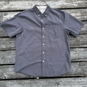 Dubinik Customized Version Gray Short Sleeve Button Down Large *flaw
